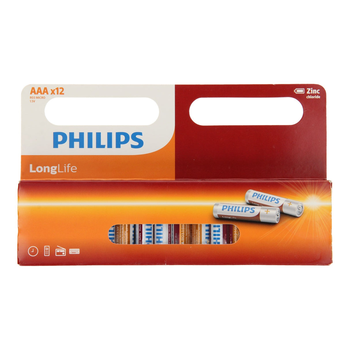 Philips Longlife Battery Zinc AAA R03, 12.