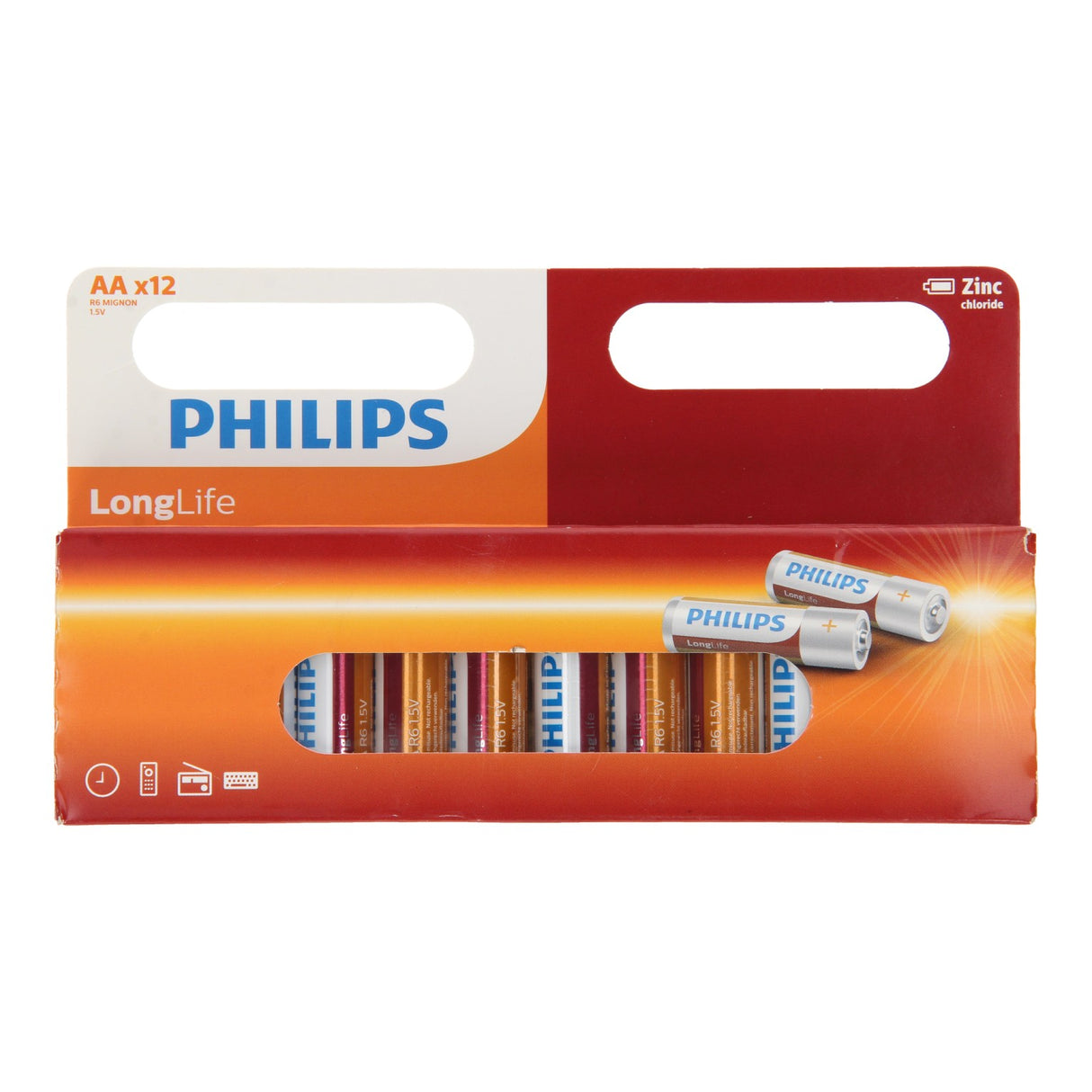 Philips Longlife Battery Zinc AA R6, 12.