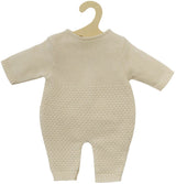 Salopette en tricot pour poupées Heless écru, 28-35cm