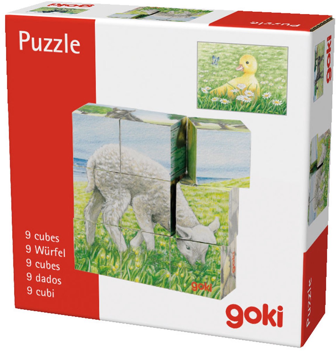 Ferme de puzzle en blocs de bois Goki