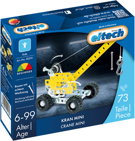 Coffret de construction Eitech ® – Kit de construction mini grue – 73 pièces – Kit de construction en métal avec outils – Jouets de construction – à partir de 6 ans