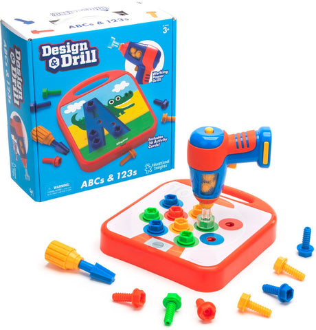 Ressources d'apprentissage jouets éducatifs conception perceuse abcs 123s multicolore. - 3+