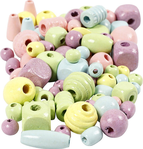 Société créative https: www.ccobby.nl perles-en-bois-d-10-15-mm-taille du trou-3-5-mm-bleu clair-vert clair-rouge clair-jaune clair-400-ml-1-seau