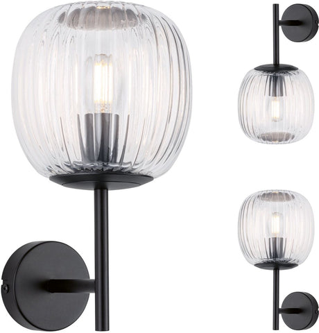 Paulmann sélection applique salle de bain ruya ip44 e14 230v max. Verre dimmable 20w, noir mat