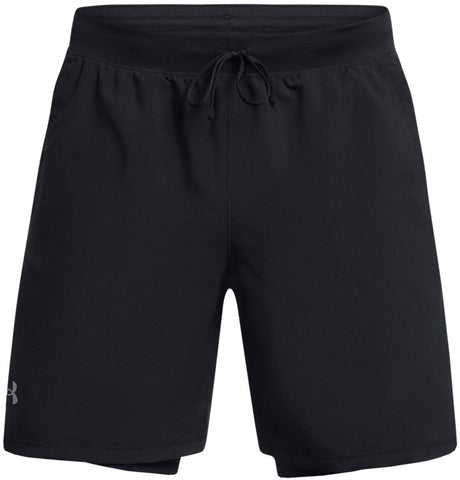 Under Armour UA Launch 7'' 2-in-1 Shorts-BLK Pantalon de sport pour hommes - Noir - Réfléchissant