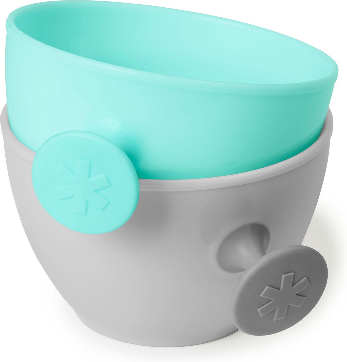 Bol skip-hop skip-hop easy-grap - avec poignée - gris vert-bleu - 2 pièces