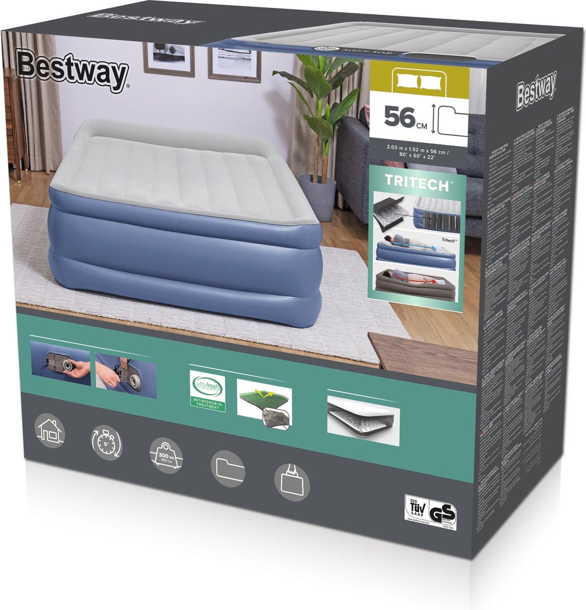 Matelas pneumatique Bestway tritech queen 2 personnes