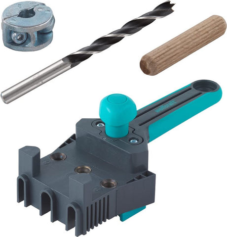 Wolfcraft - jeu de gabarits de chevilles comprenant 150 chevilles - gabarit de chevilles - cheville ø 8 mm x 40 mm - gabarit de perçage de chevilles - jeu de chevilles - 8621000