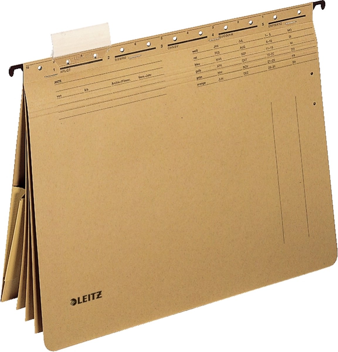 Dossier suspendu Esselte leitz alpha® a4 avec bande adhésive et pochettes - 25 pièces - marron naturel