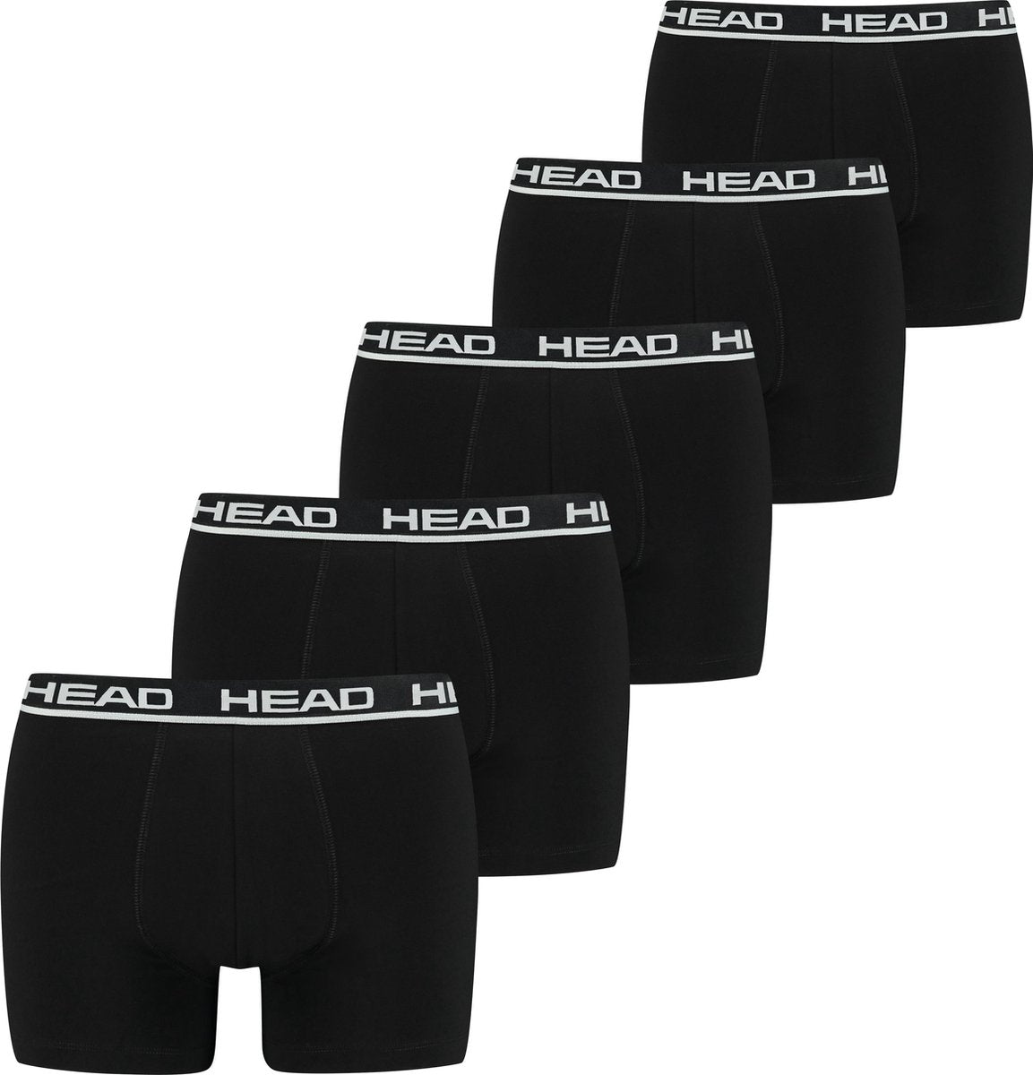 Merkloos sans marque 5-pak heren boxershorts - zwart - multipack heren onderbroeken katoen - xl