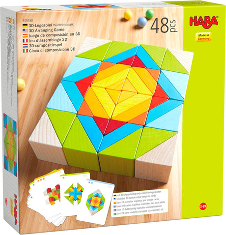 Mosaïque de blocs de jeu de composition 3D Haba