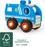 Small foot - voiture de police en bois bleue