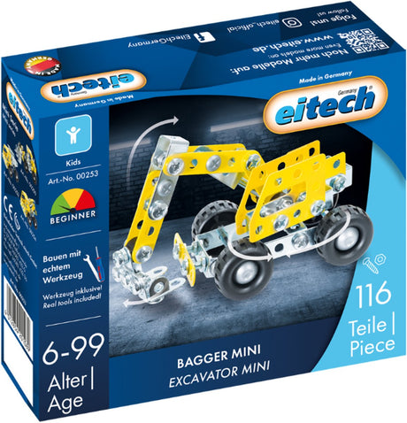 Coffret de construction Eitech ® – Kit de construction mini-pelle – 116 pièces – Kit de construction en métal avec outils – Jouets de construction – à partir de 6 ans