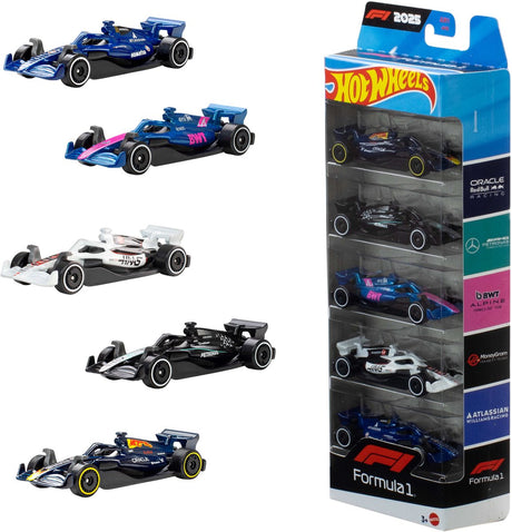 Hot Wheels Formula 1 - lot de 5 voitures miniatures F1 en métal