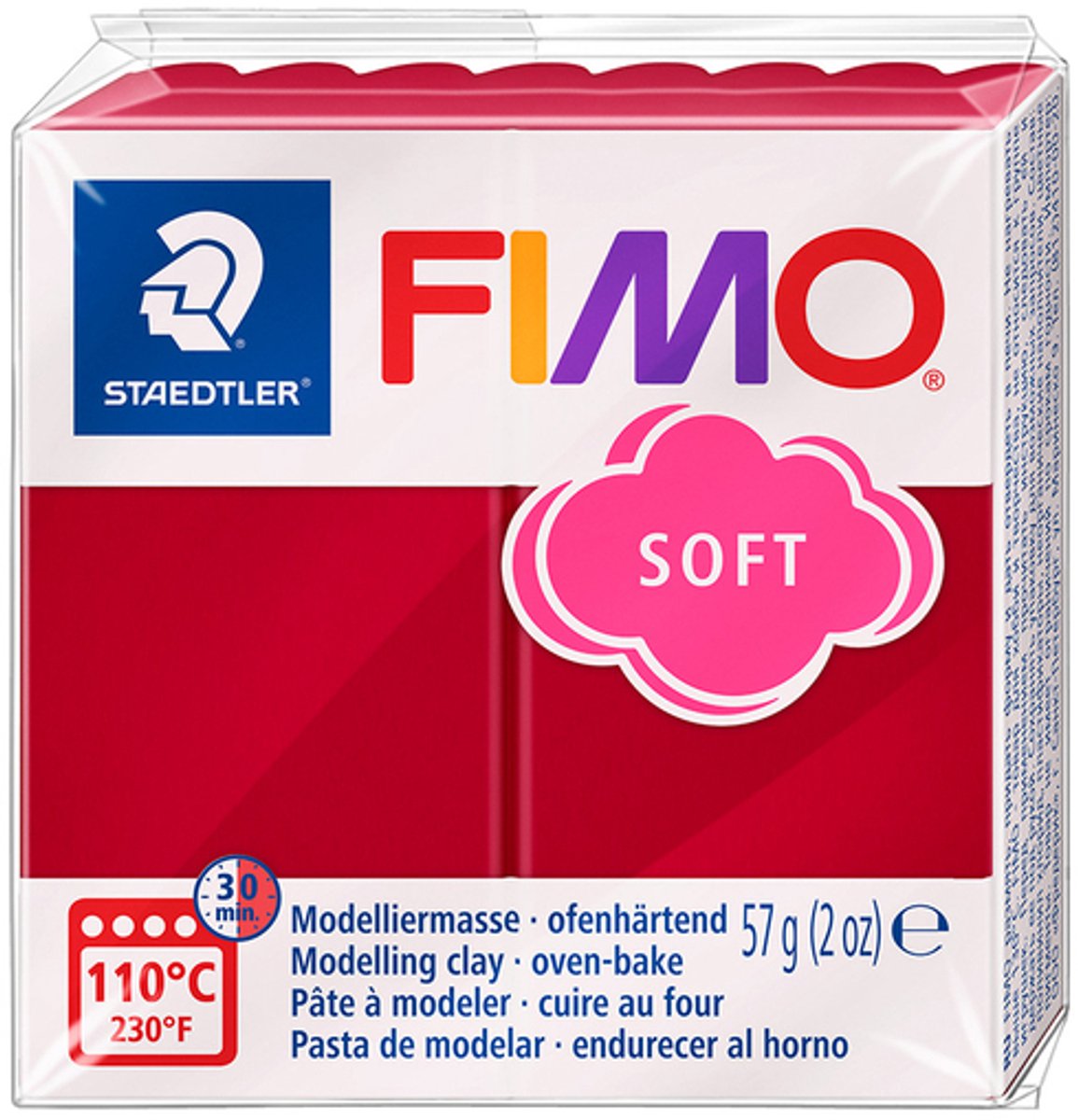Pâte à modeler Fimo soft 57 g rouge cerise