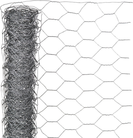 Nature - maille en acier galvanisé - 25 x 1m - gris - maille 25mm