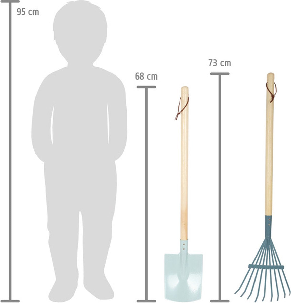 Petit pied - outils de jardin en bois, 4dlg.