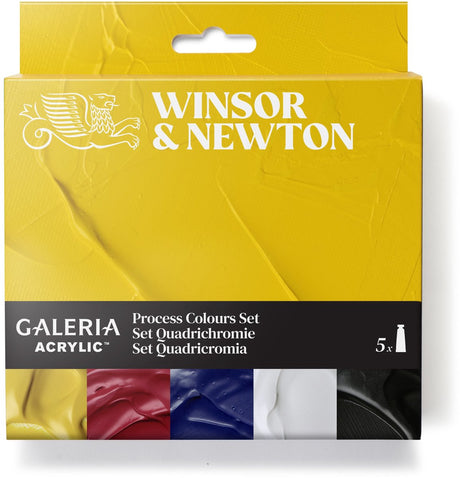 Winsor Newton 2190618 Ensemble de couleurs acryliques Galeria – 5x60 ml | peinture acrylique de haute qualité pour mélange cmjn