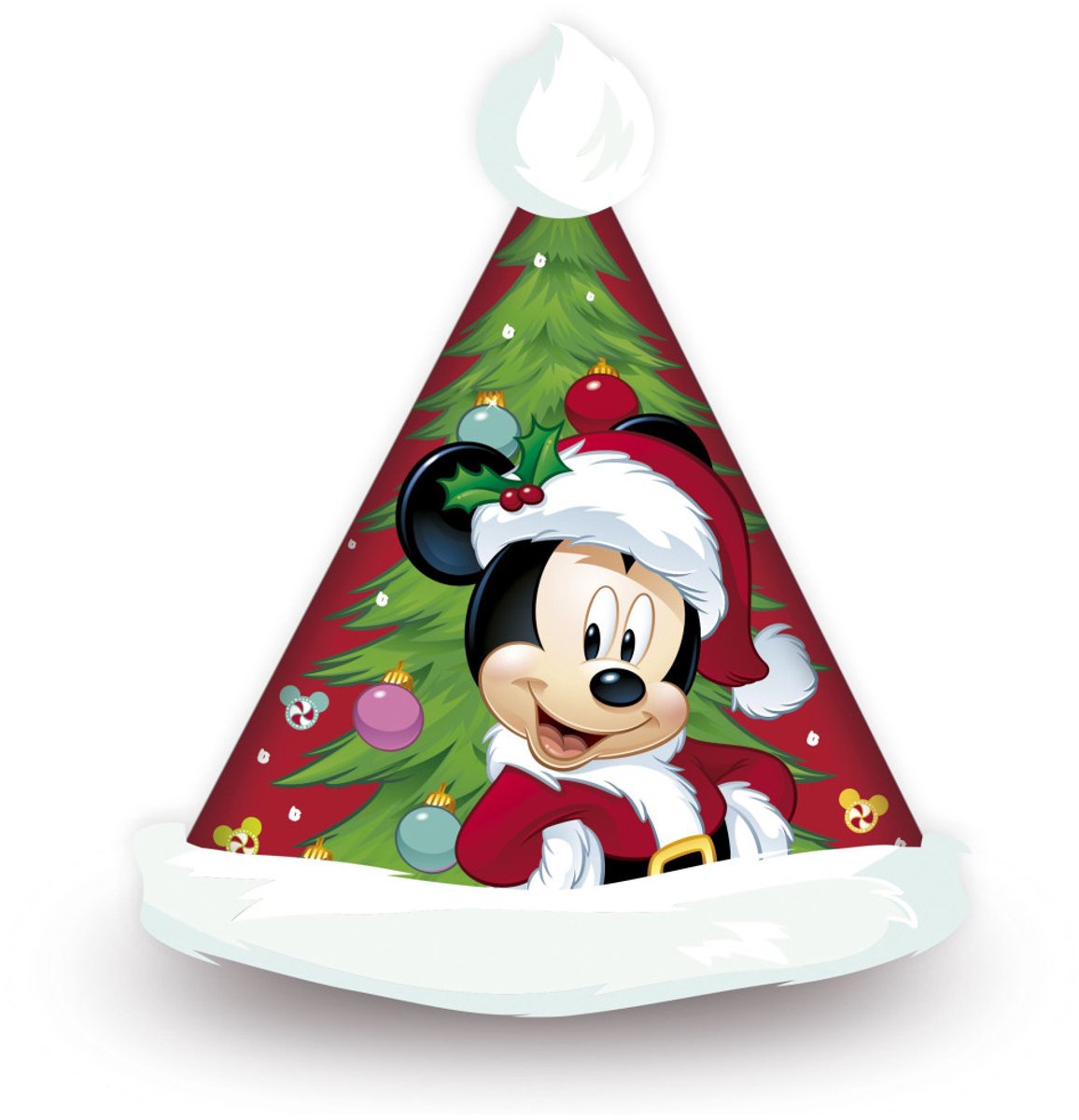 Arditex chapeau de Noël mickey 43 x 32 cm polyester rouge