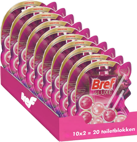 Bref - magnolia de luxe - bloc sanitaire - élégance et fraîcheur - parfum longue durée - pack économique - 10x 2 pièces