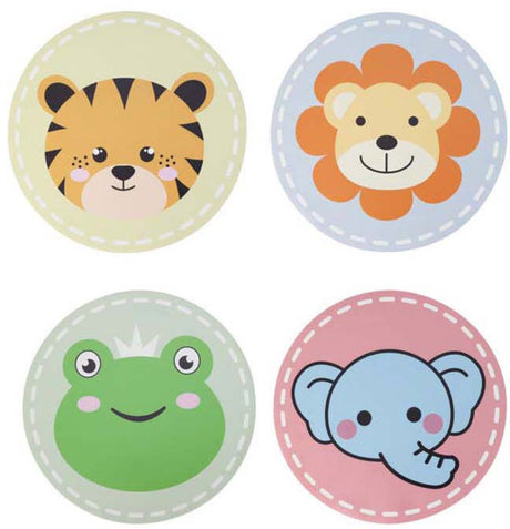 Sets de table ronds animaux, lot de 12, 38 cm