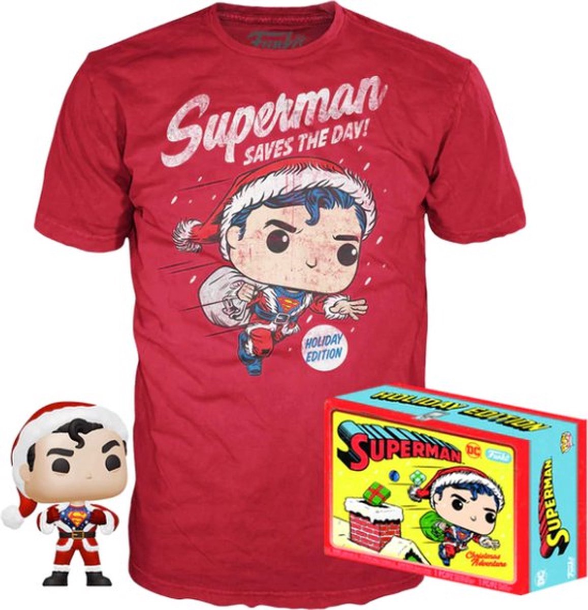 Funko-pop ! tee box : dc superman sauve la situation #353 (taille xl)