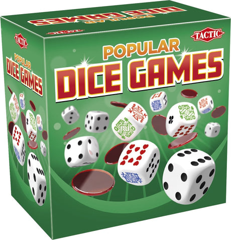 Jeux de dés populaires Tactic - jeu de dés - jeu familial - collection de 27 jeux de dés - taille compacte - à partir de 7 ans