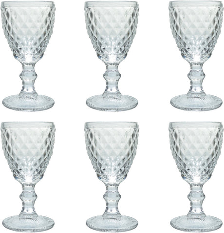 Médard de noblat - diamant - verre à vin 20 cl - transparent - 6 pièces