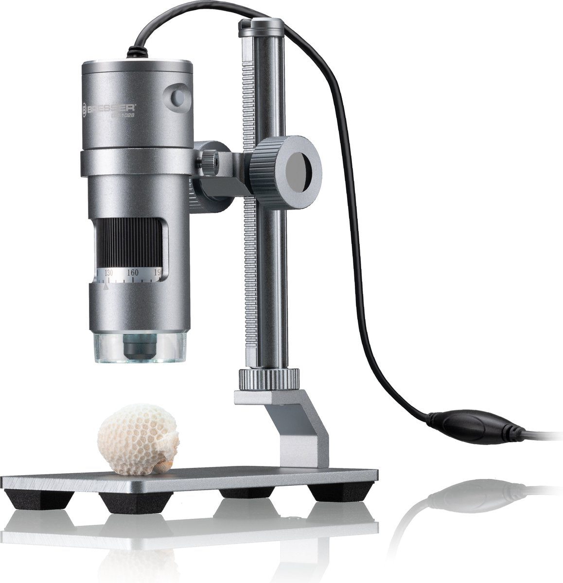 Bresser puissant microscope numérique 5mp avec USB, éclairage annulaire LED grossissement 10x-280x pour usage amateur et professionnel
