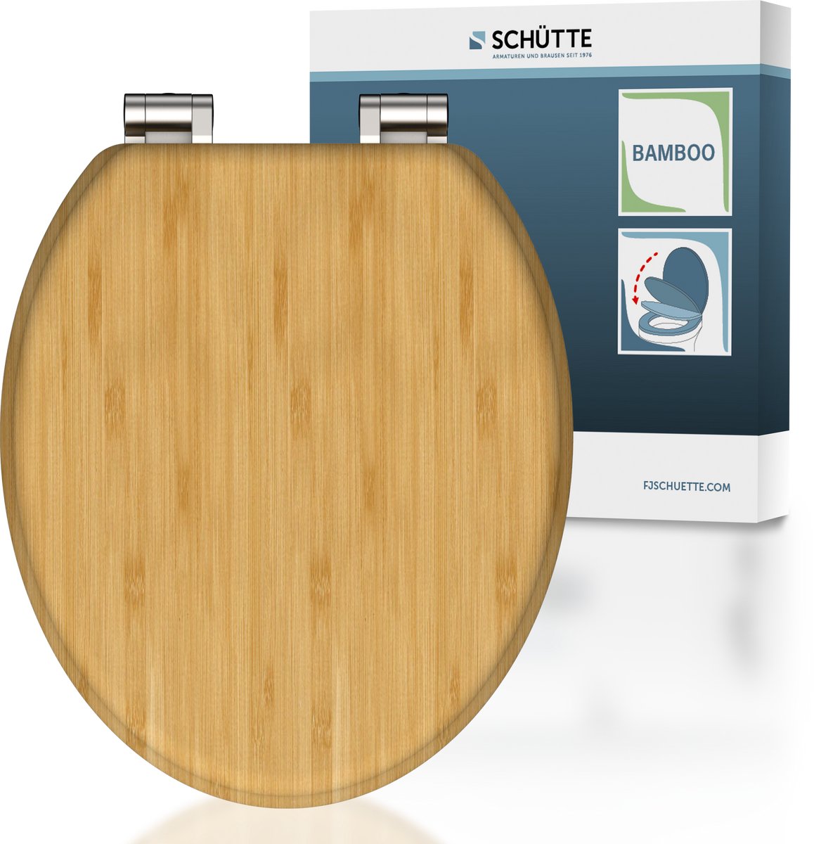 Siège de toilettes Schütte avec bambou naturel en forme de fermes doux