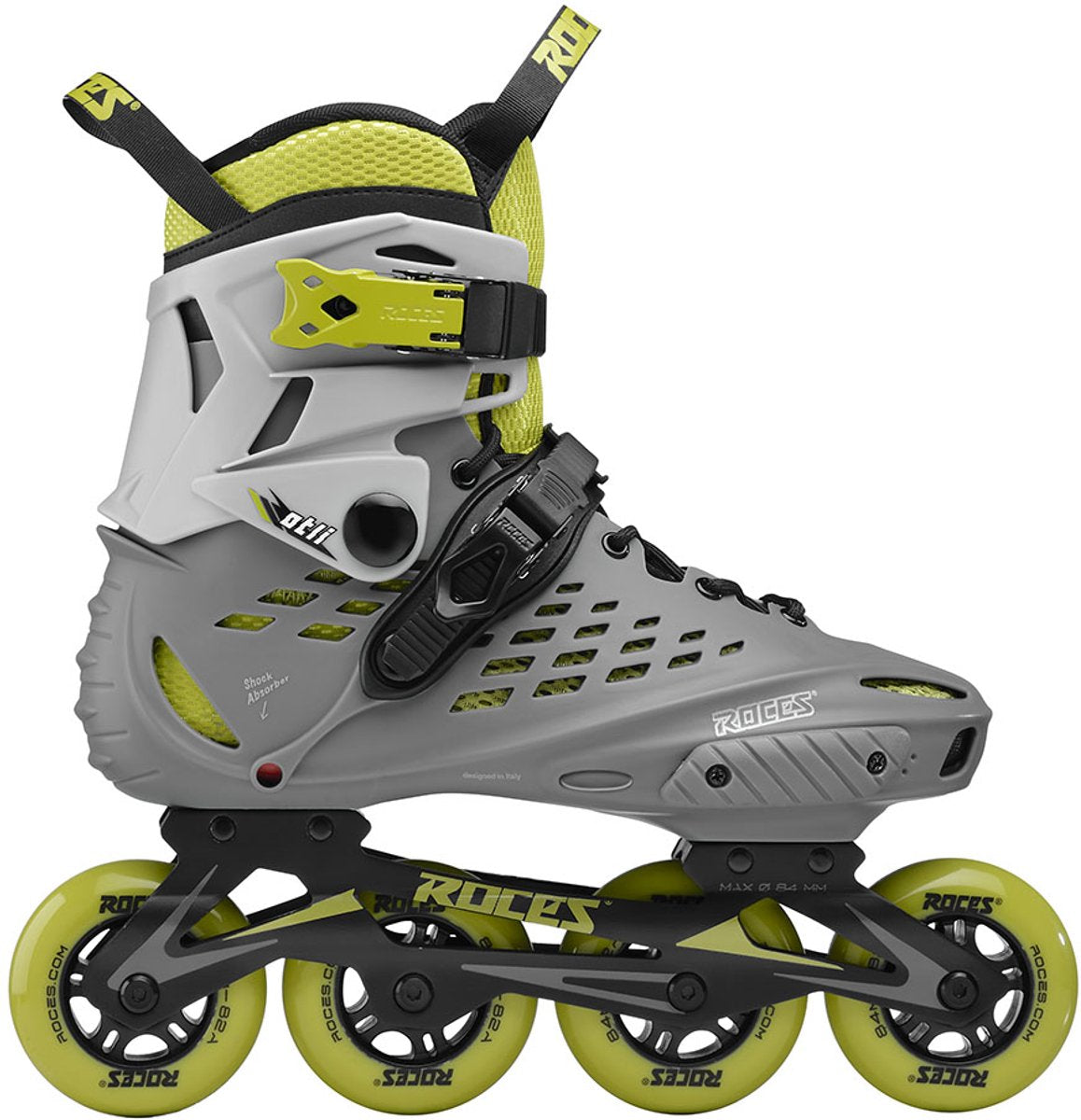Rollers en ligne Roces otli 84 - rollers en ligne - adultes - gris jaune - taille 47