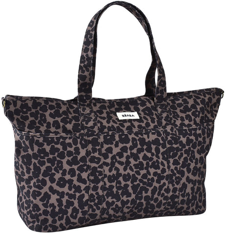 Béaba sac d'allaitement madrid xxl - sac à langer sans pfas - sac à langer avec 11 compartiments de rangement - 65x18x34,5cm - avec compartiment isotherme pour matelas à langer - imprimé léopard