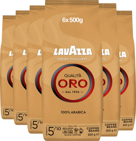 Grains de café Lavazza qualità oro - grains de café 100% arabica - intensité 5 10 - 6 x 500 grammes