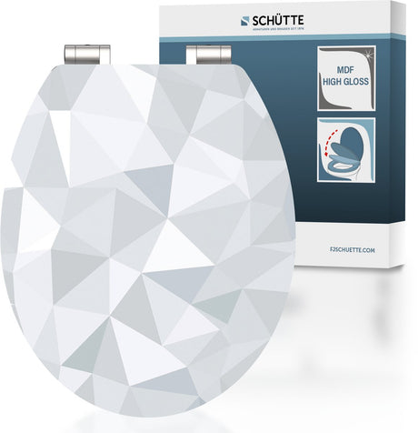 Siège de toilettes Schütte avec diamant mdf en diamant doux brillant