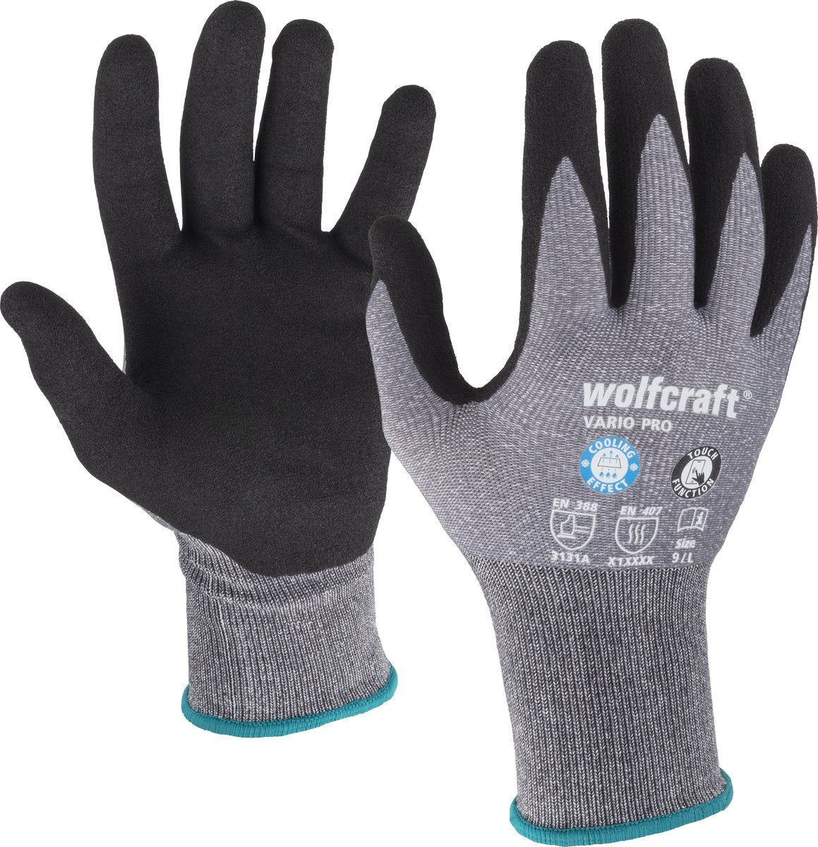 Wolfcraft - gants de travail taille l - thermatech - nitrile - taille 9 - 4983000