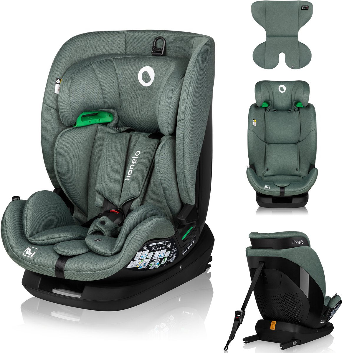 Siège auto bébé Lionelo lavande i-size - 9 à 36 kg (1,5-12 ans groupe 1 2 3 76-150 cm) - siège auto avec isofix - protection latérale haute renforcée - ventilation - renfort en acier - indicateurs d'installation - certificat