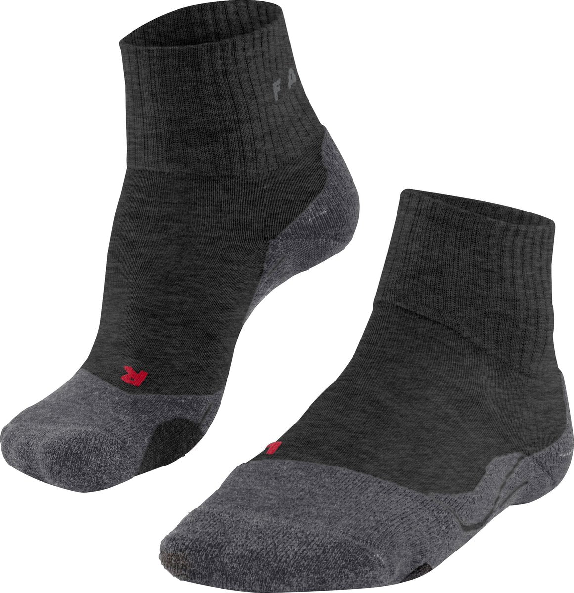 Falke tk2 chaussettes de marche courtes anti-ampoules en laine épaisse matière fonctionnelle femme gris - taille 39-40