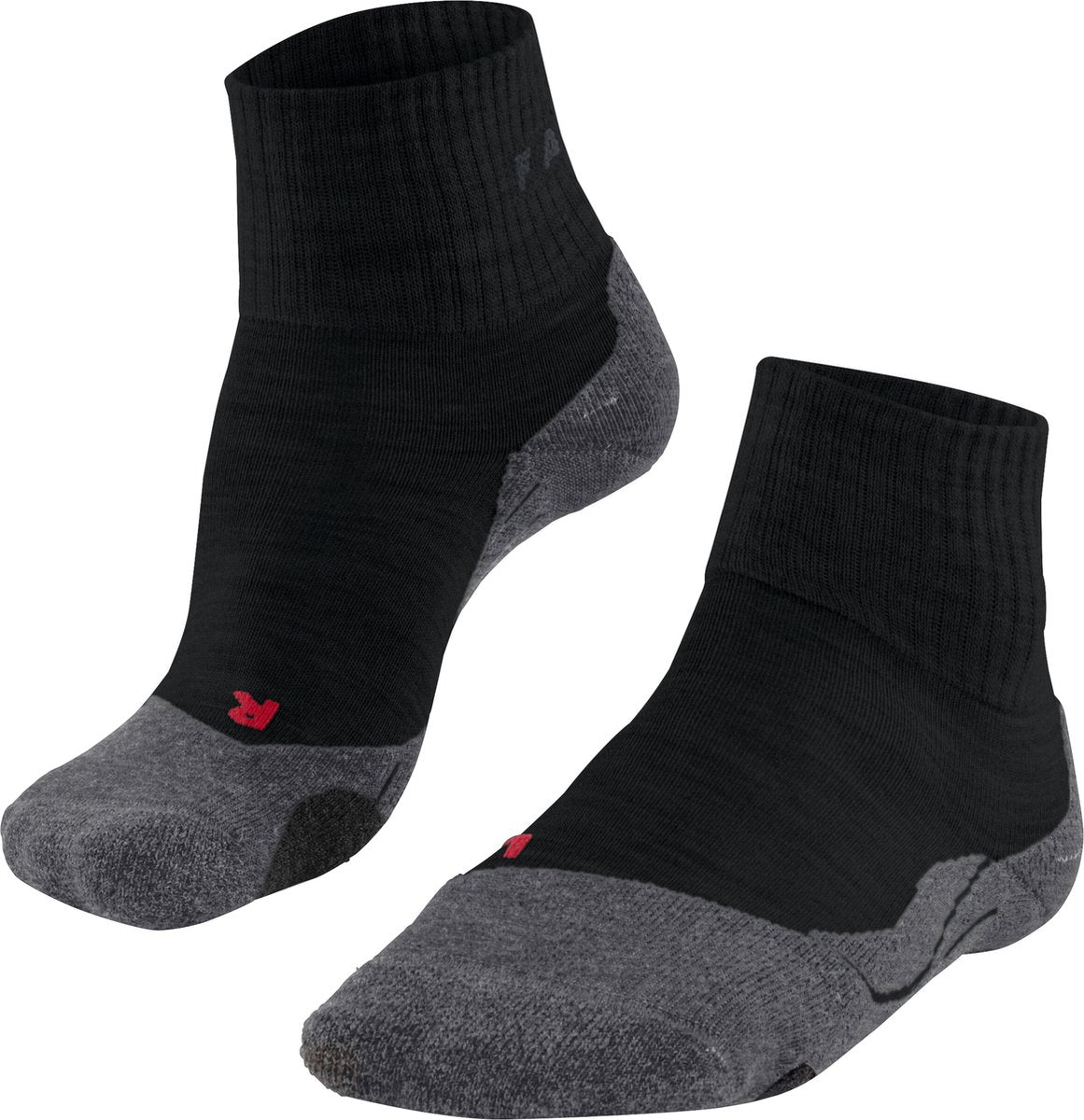 Falke tk2 chaussettes de marche courtes anti-ampoules en laine épaisse matière fonctionnelle femme noir - taille 37-38