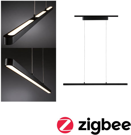 Paulmann Urail Suspensions Smart Home Zigbee 3.0 Lento 3x600lm 3x13,5W Tunable White Dimmable 230V Noir Mat