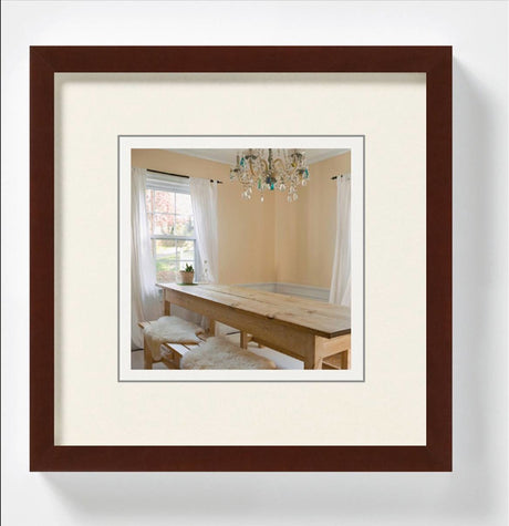 Poivrons Walther - cadre photo - format photo 20x20 cm - noyer