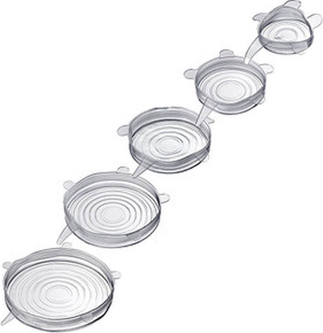 Westmark lot de 5 couvercles en silicone pour aliments frais transparents ø 6,5 ; 9,5 ; 14,5 ; 16,5 20,5 cm