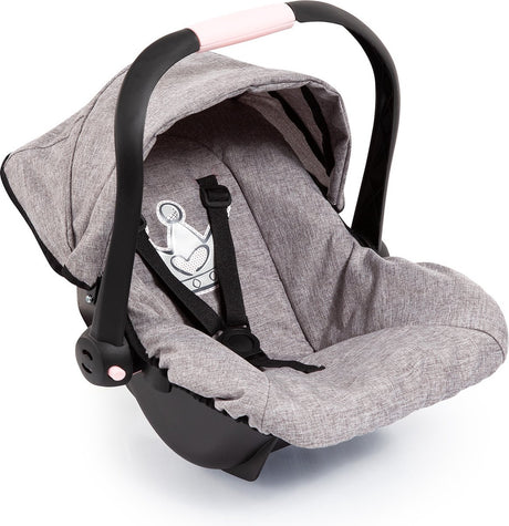Bayer design - siège auto de luxe pour poupées - gris avec couronne
