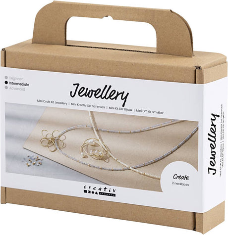 Creativ company mini hobby set bijoux, collier avec pendentif avec fil métallique, plaqué or, 1 boîte