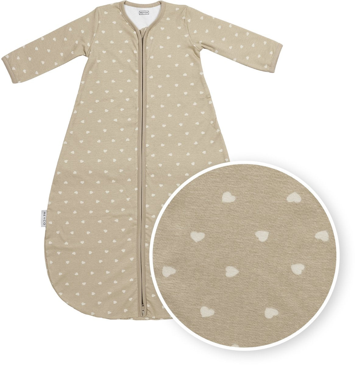 Meyco baby sweet heart gigoteuse ronde - sable sable doux - 70cm - 1,0 tog
