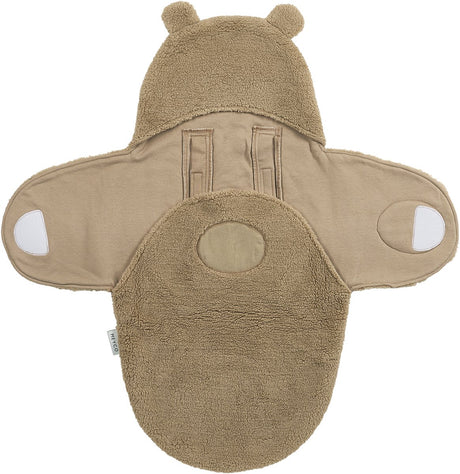 Couverture enveloppante Meyco pour bébé ours - peluche - marron chaud