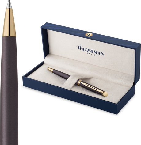 Stylo à bille Waterman hémisphère | la version subtile | lave noire | point moyen | avec coffret cadeau