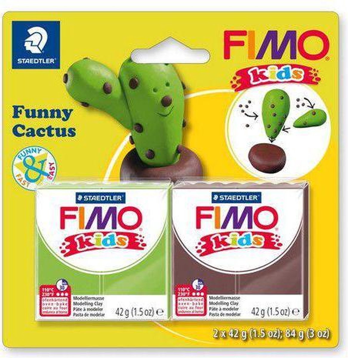 Ensemble Fimo kids cactus rigolo 8035 13