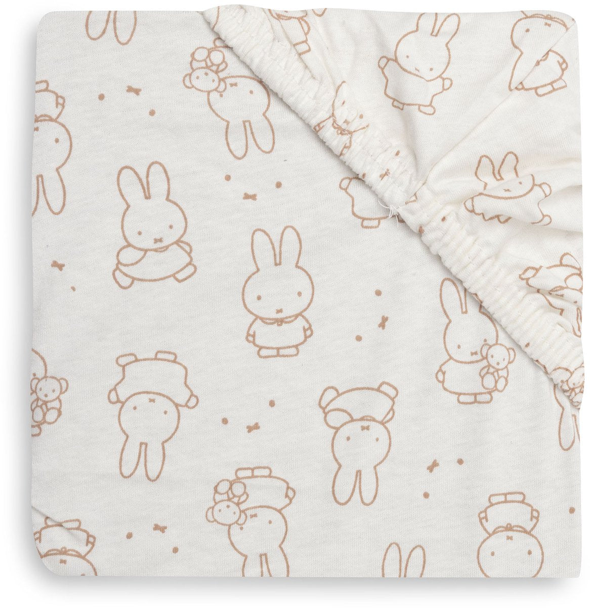 Jollein hoeslaken jersey 70 75x140 150cm miffy moments light terra