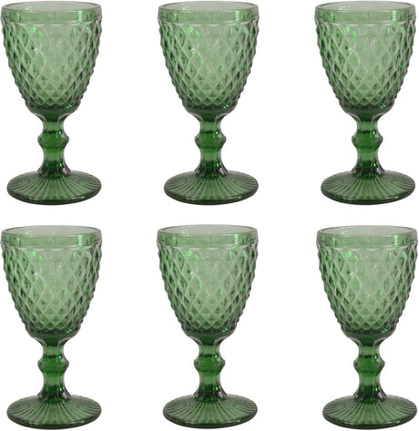 Médard de noblat - diamant - verre à vin 20 cl - vert - 6 pièces