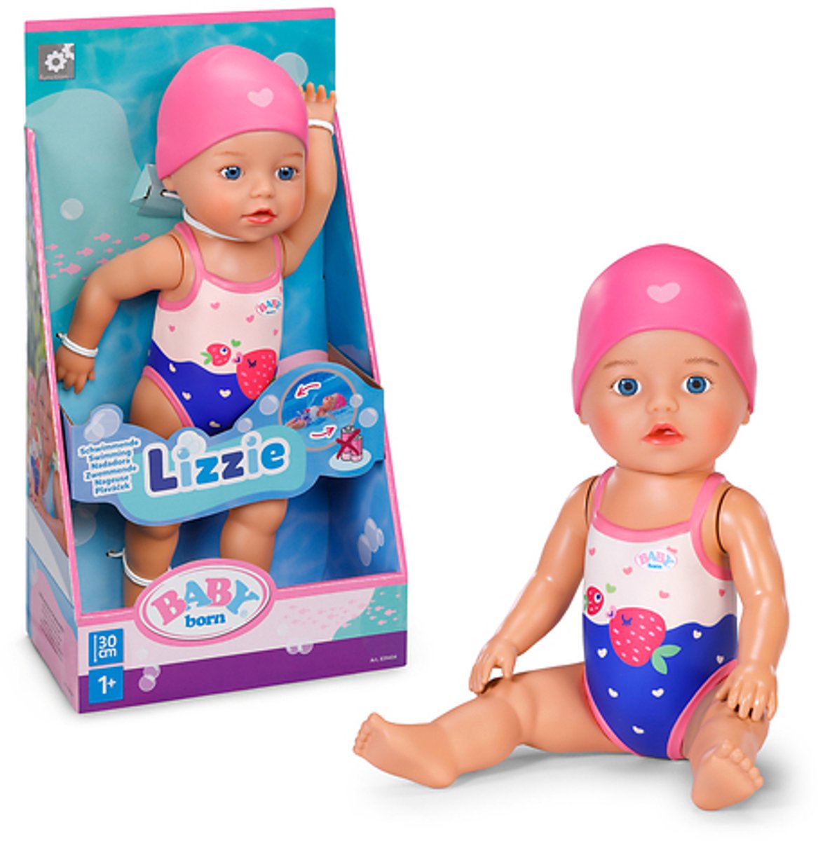 Poupée de natation Baby born lizzie 30cm, jouets de bain pour enfants.